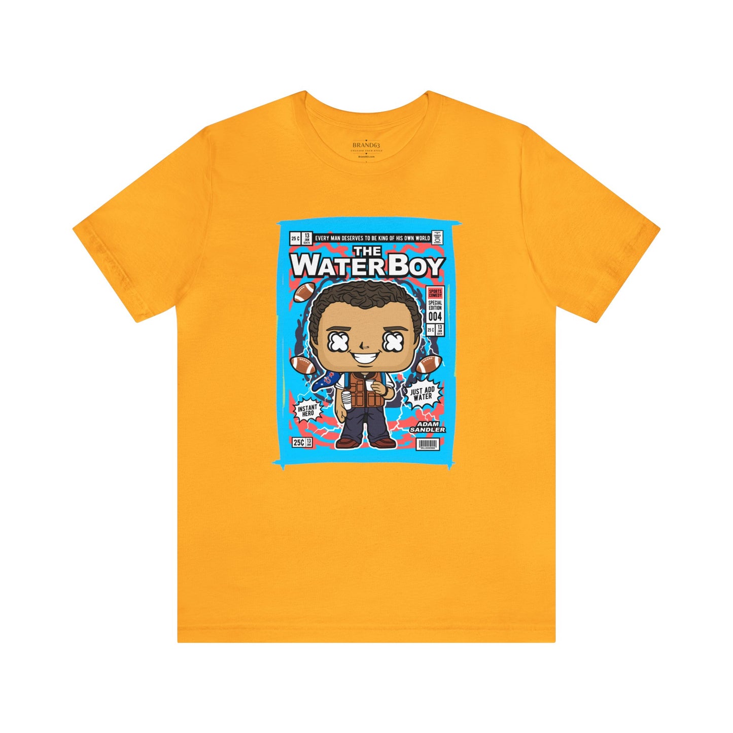 Brand63's exclusive The Water Boy Comic Book-Pop Art T-shirt collection, featuring vibrant designs with free shipping on orders over $100