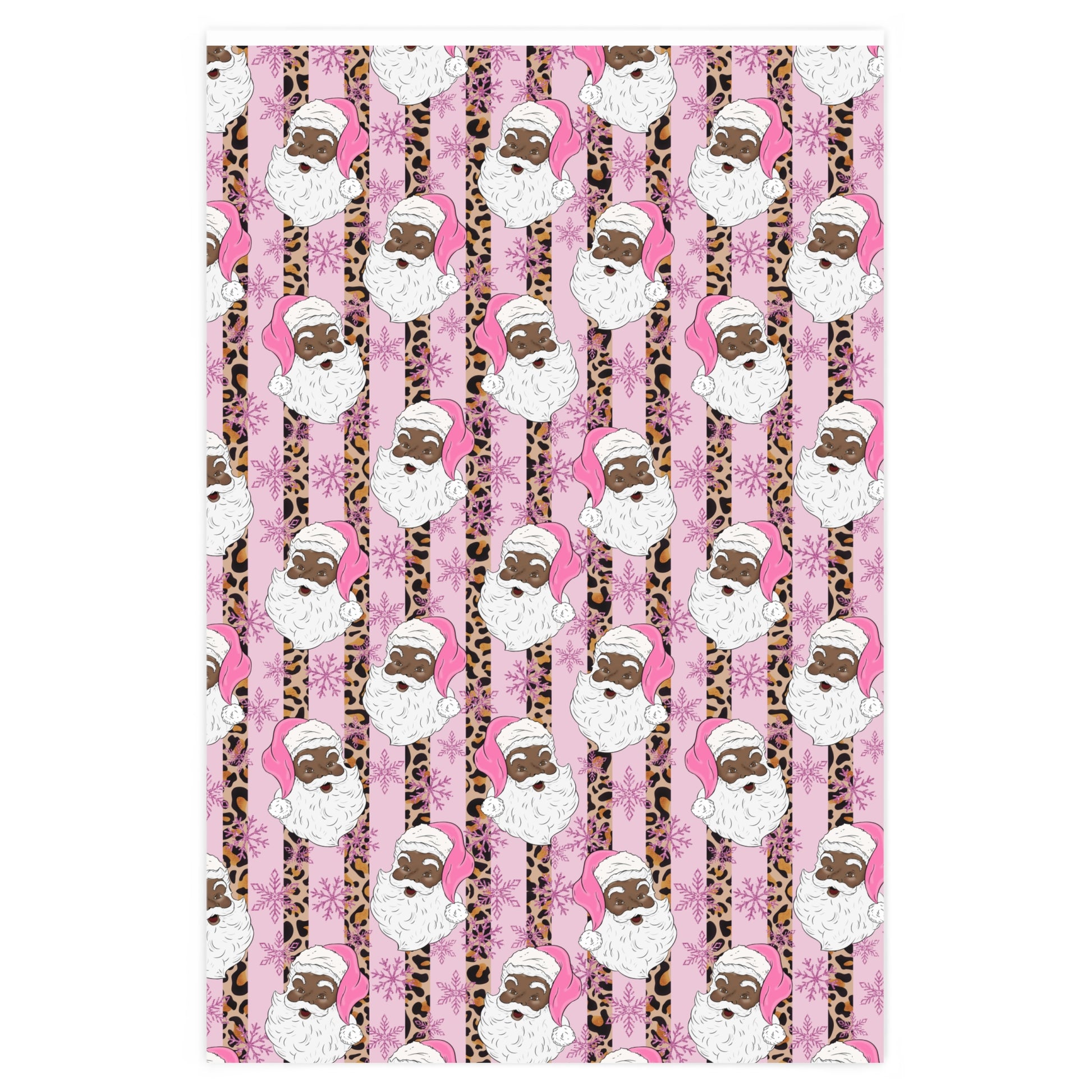 Exclusive Black-Santa Christmas Wrapping Paper (Pink) - Brand63