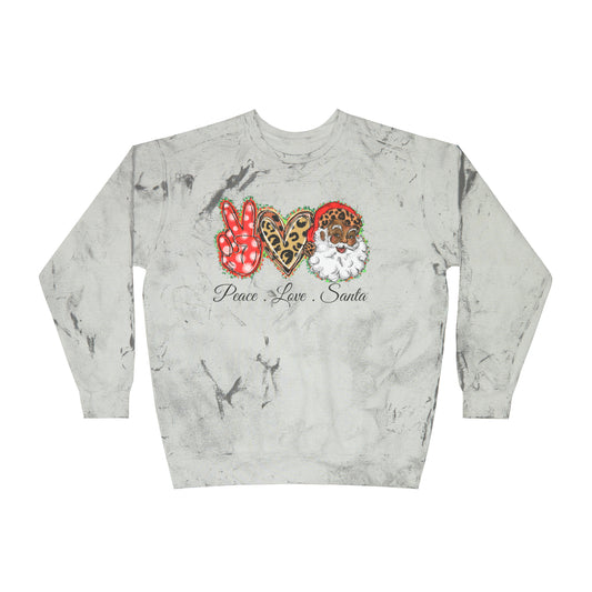 Exclusive "Peace, Love, Santa" Color Blast Sweatshirt | Jingle-Jingle