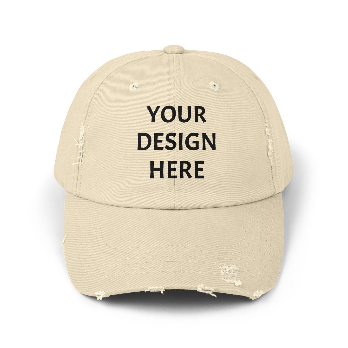 Design Your Own Unisex Distressed Cap - Trendy Casual Style Hat with Your Design