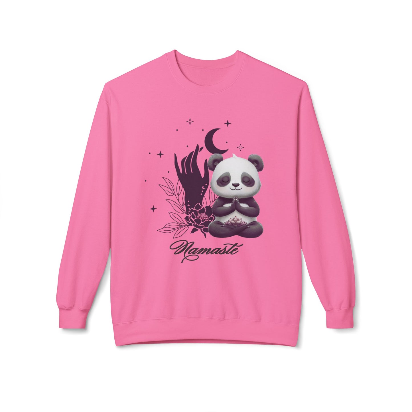 Namaste Panda Lotus Flower Fleece Sweatshirt – Comfort Meets Mindful Style