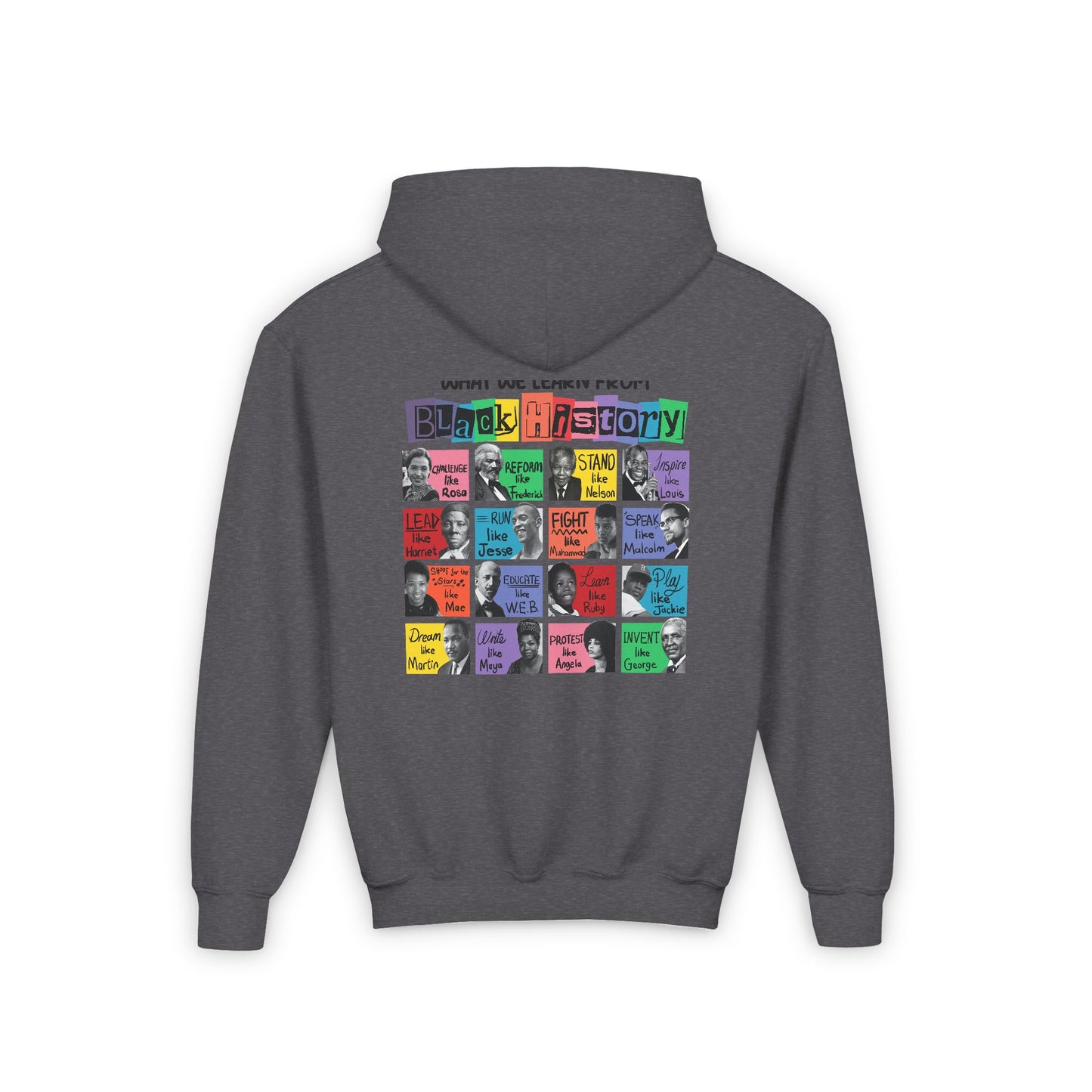 Youth Black History Heritage Iconic Hoodie | Famous Black Icons Hoodie