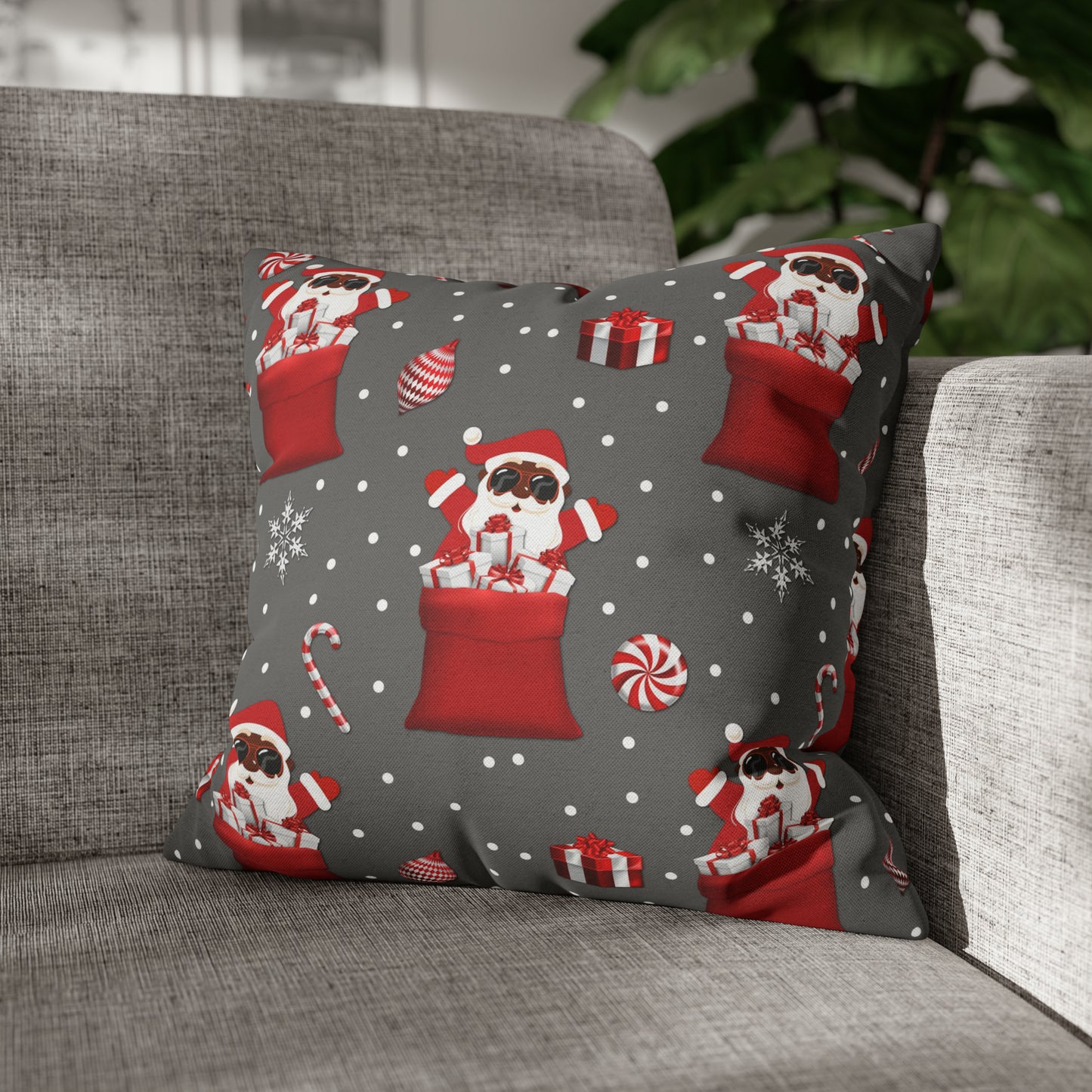 Exclusive Christmas Black Santa Pillow Cases