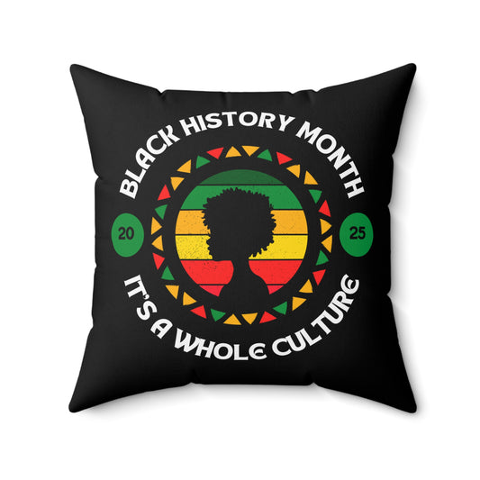 Faux-Suede Throw Pillow, Black History Month Black Culture Themed