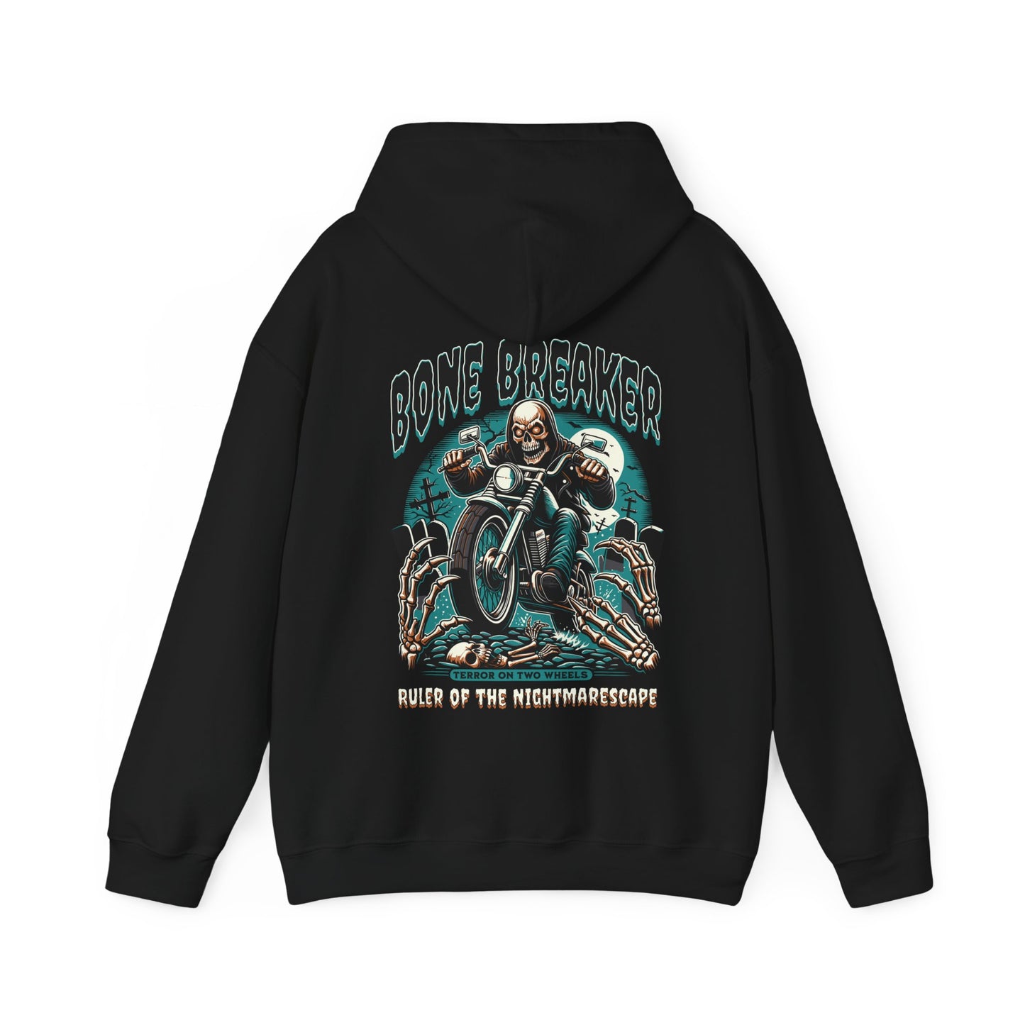 Bone Breaker Hoodie - Skull & Motorcycle Design