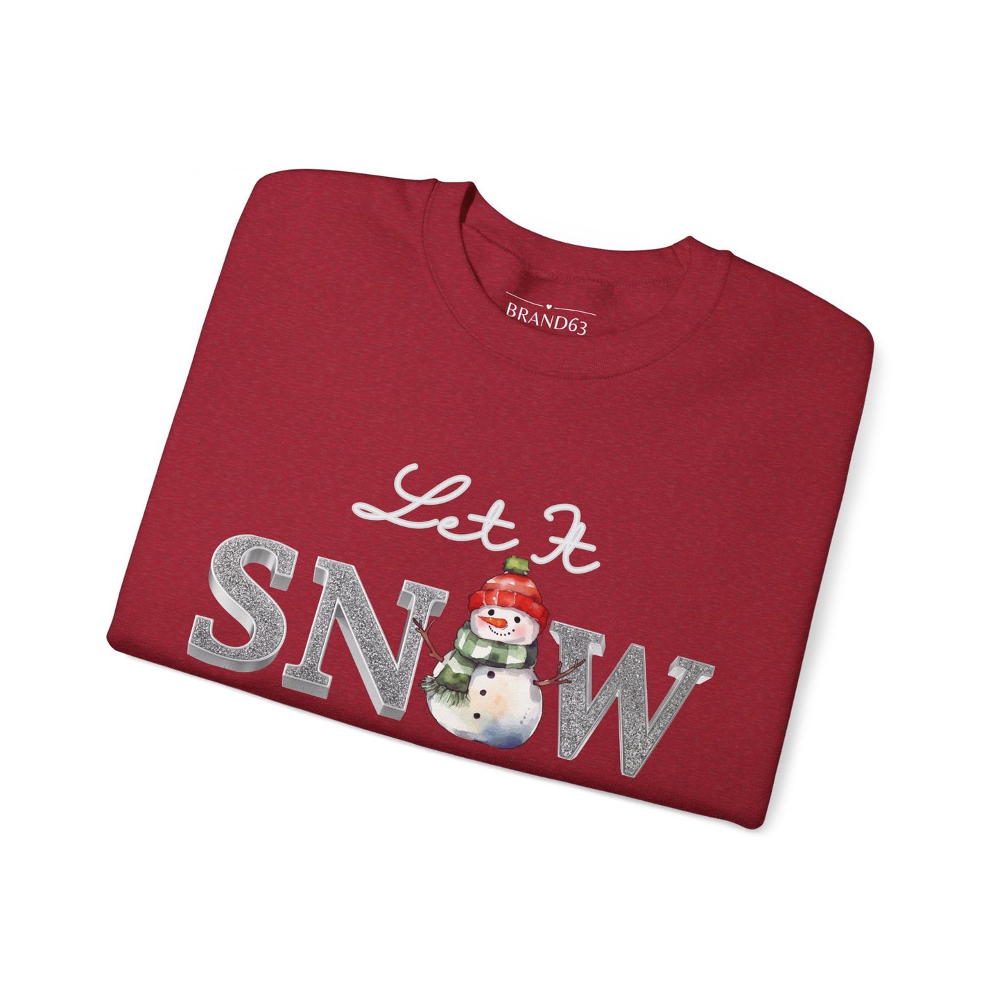 Let It Snow, Snowman Christmas Sweatshirt | Faux Sequins & Faux Embroidery