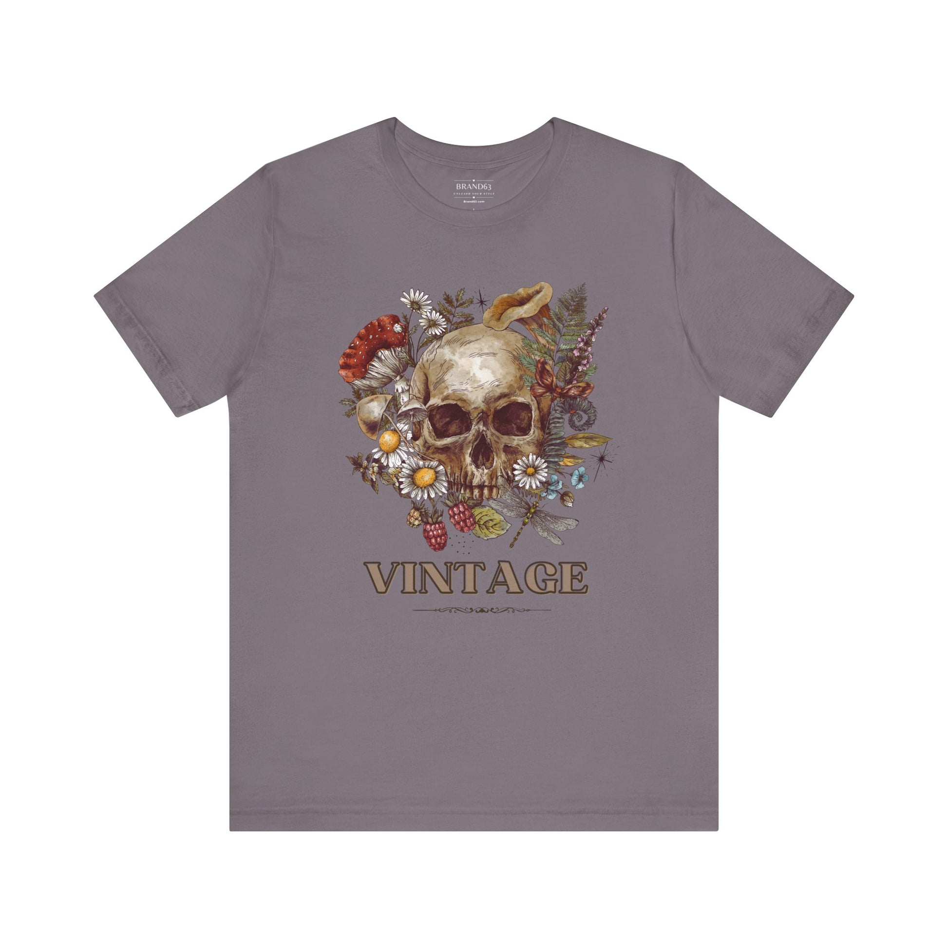 Experience timeless style with our Vintage Skull Tee - Retro, adorned with a detailed heritage-inspired skull and floral print. Crafted from 100% Airlume combed and ring-spun cotton for supreme comfort and durability, sustainable fashion