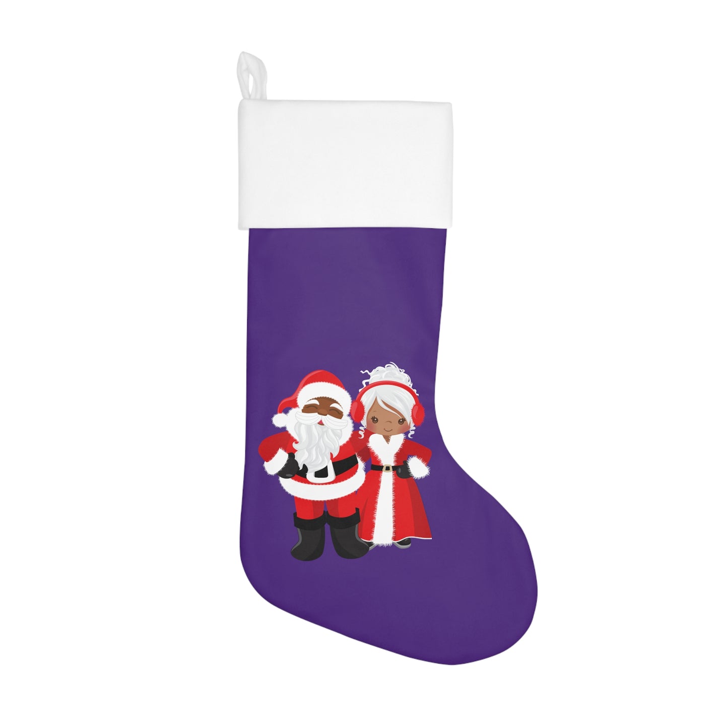 African American Santa & Mrs. Claus Holiday Stocking