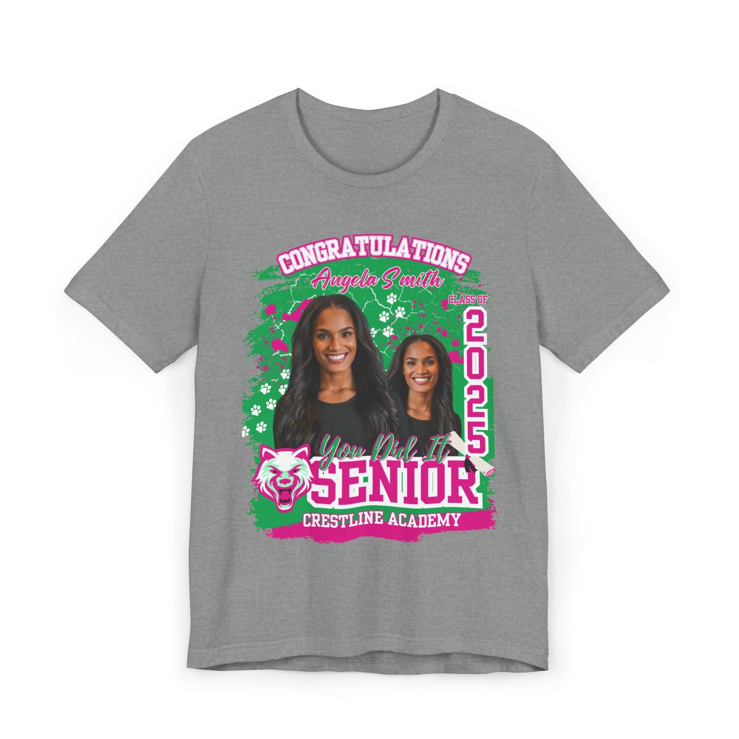 Personalized Senior Celebration Jersey T-Shirt - Customizable for Graduation 2025