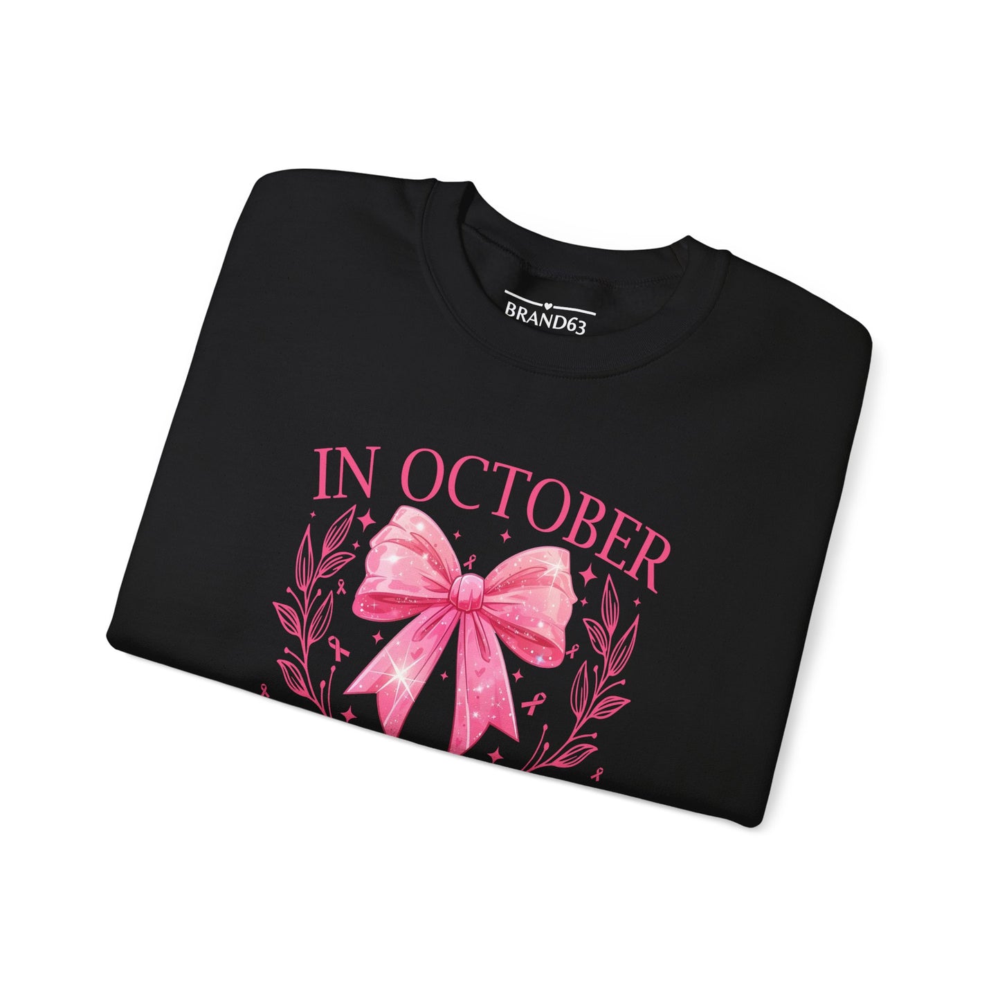 Breast Cancer Awareness Month Crewneck Sweatshirt | October Pink Ribbon