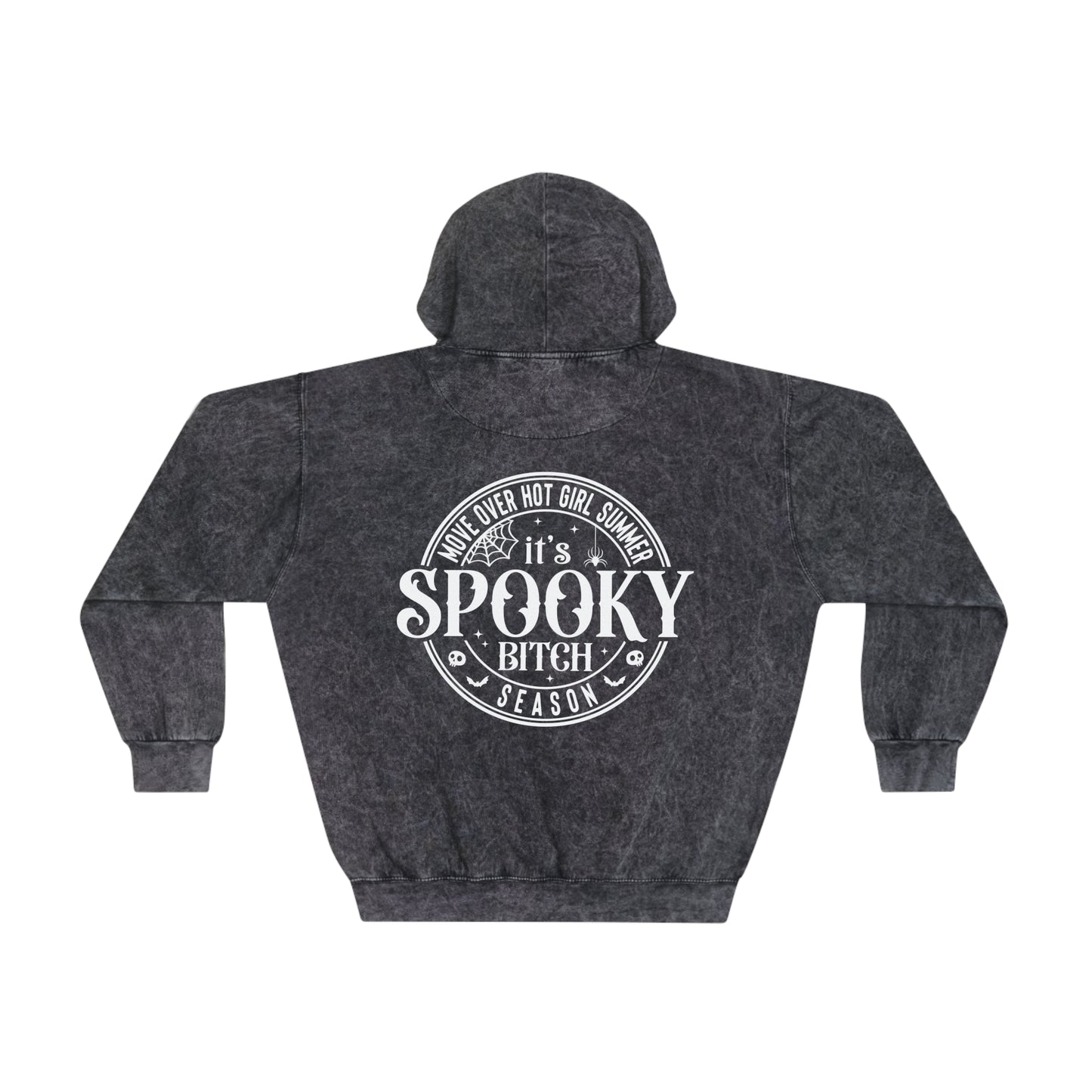 "Spooky Bitch Season" Mineral Wash Hoodie (Front & Back Design) - Brand63