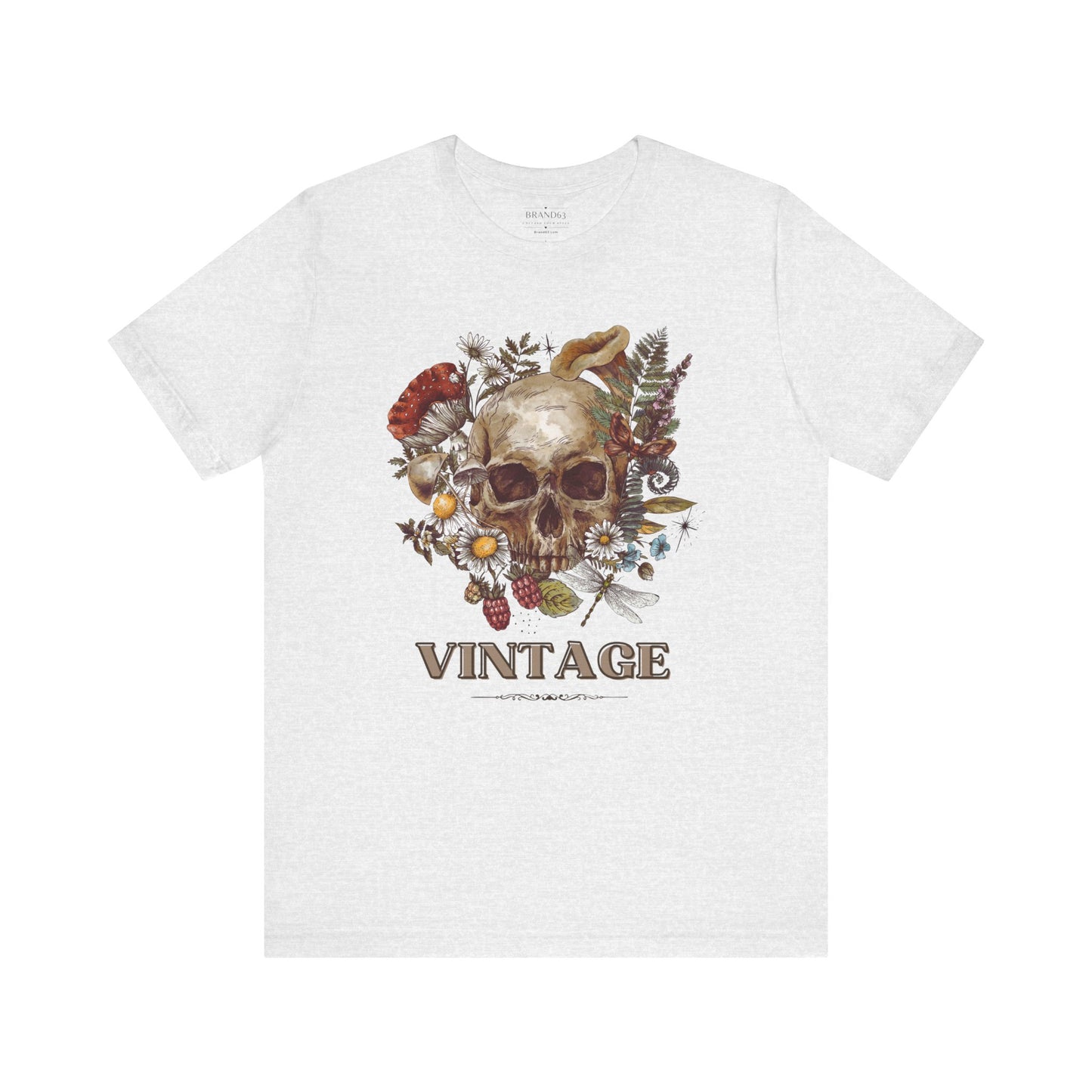 Experience timeless style with our Vintage Skull Tee - Retro, adorned with a detailed heritage-inspired skull and floral print. Crafted from 100% Airlume combed and ring-spun cotton for supreme comfort and durability, sustainable fashion