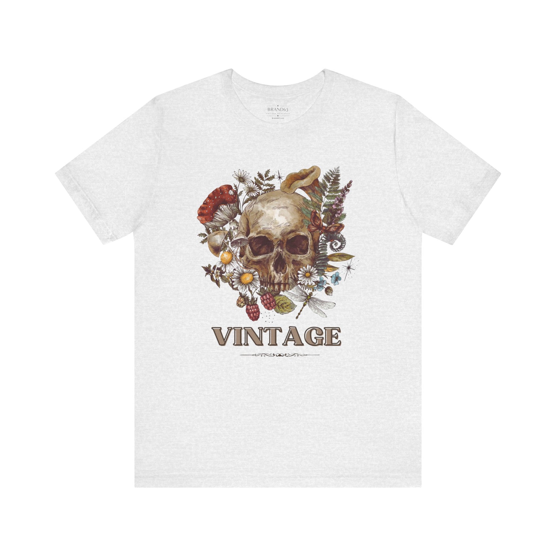 Experience timeless style with our Vintage Skull Tee - Retro, adorned with a detailed heritage-inspired skull and floral print. Crafted from 100% Airlume combed and ring-spun cotton for supreme comfort and durability, sustainable fashion