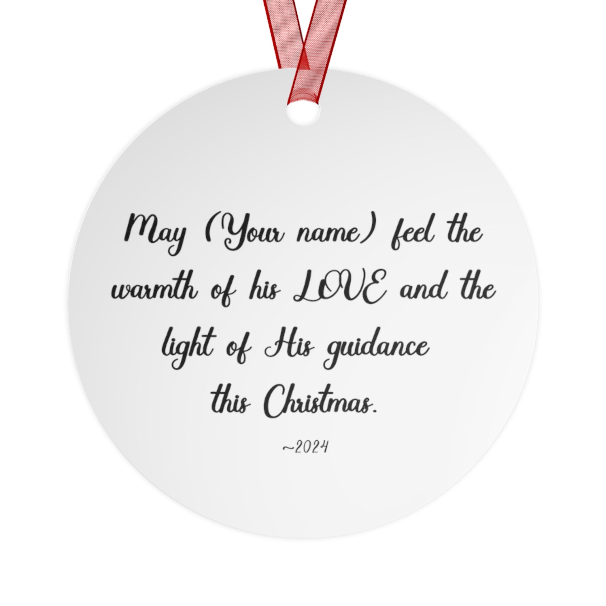 Personalized African American Nativity Christmas Ornament -Includes Personalized Christmas Prayer side 2