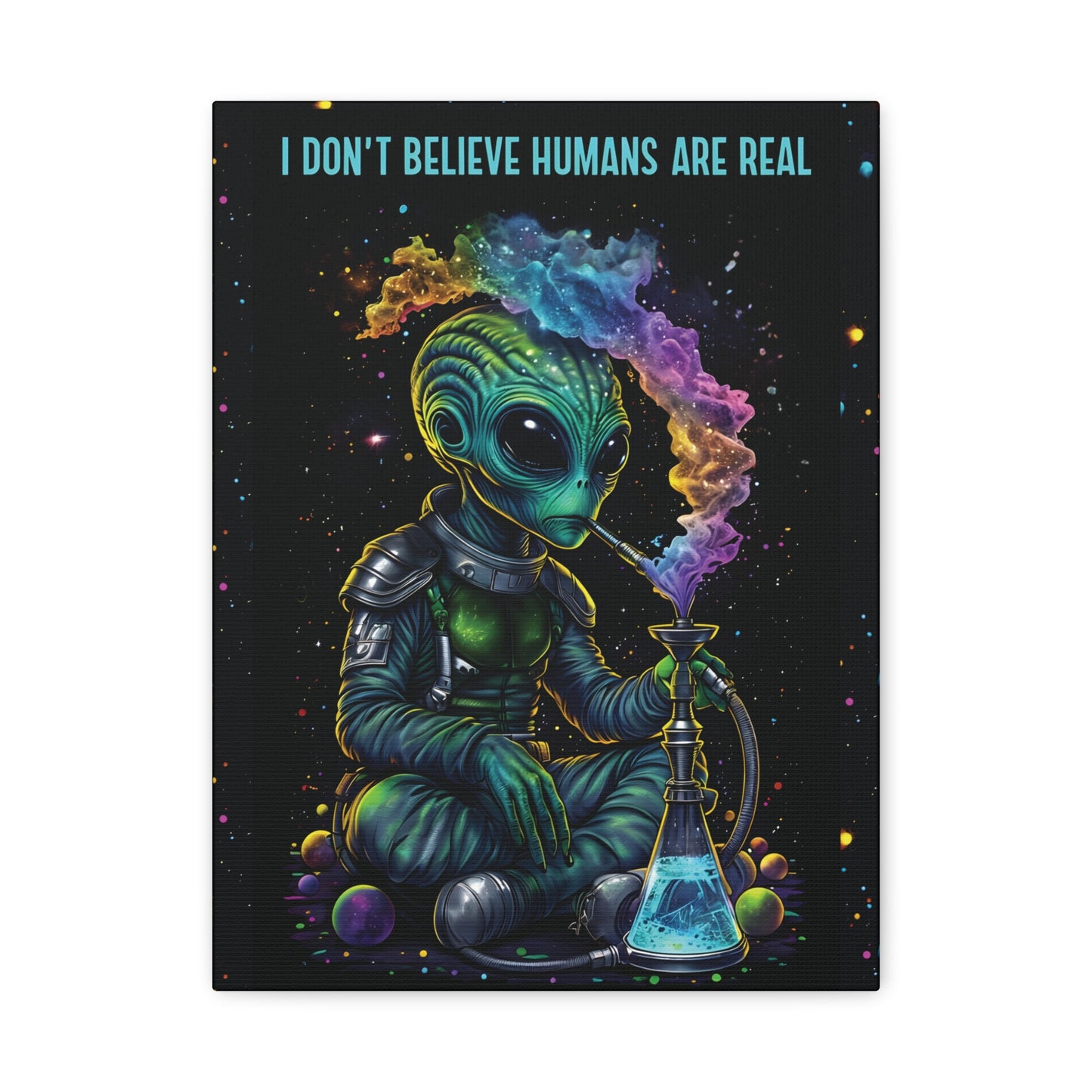 Cosmic Alien Hookah Wall Art Canvas Print - Home-Office Decor SALE