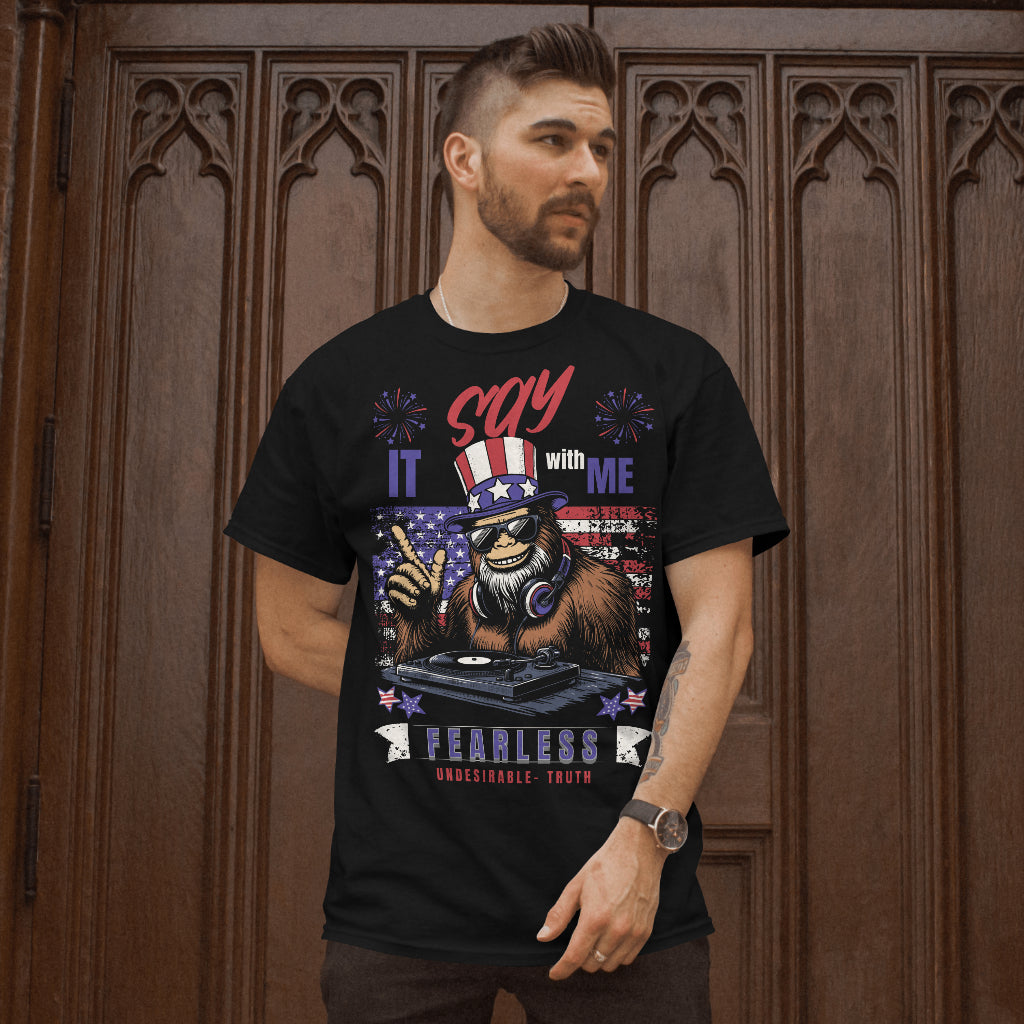 Elevate Your Wardrobe with Bold Expression Fearless Uncle Sam Graphic Tee. Find your own Exclusive Patriotic T-shirt. 