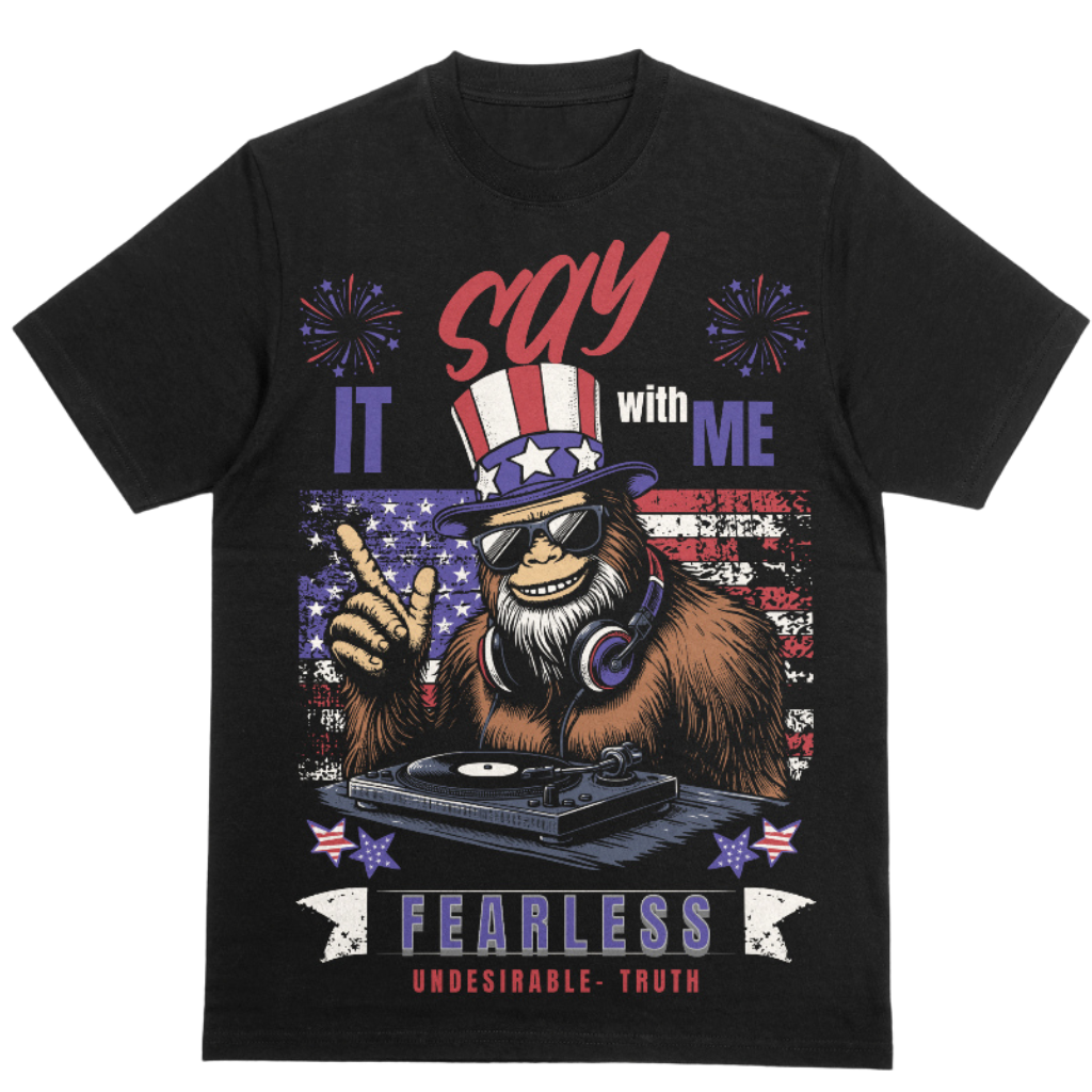 Elevate Your Wardrobe with Bold Expression Fearless Uncle Sam Graphic Tee. Find your own Exclusive Patriotic T-shirt.  Gorilla Art