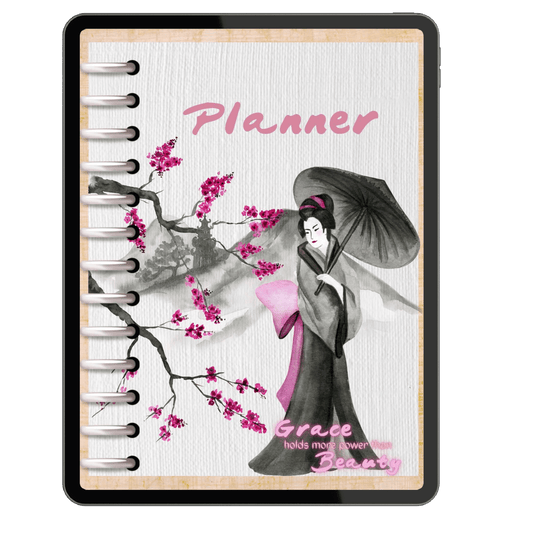 Geisha hyperlinked digital planner-Goodnotes and Notability Annotation Apps, Christmas Gifts Under $10