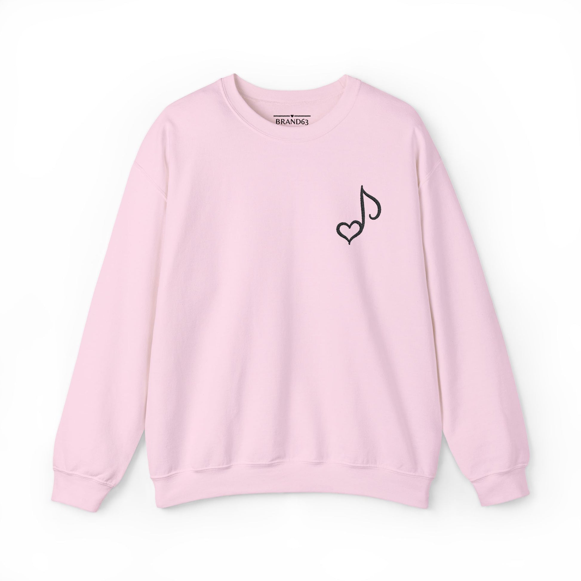 Embroidered Musical Heart Note Sweatshirt | Sustainable, and Perfect for Music Lovers