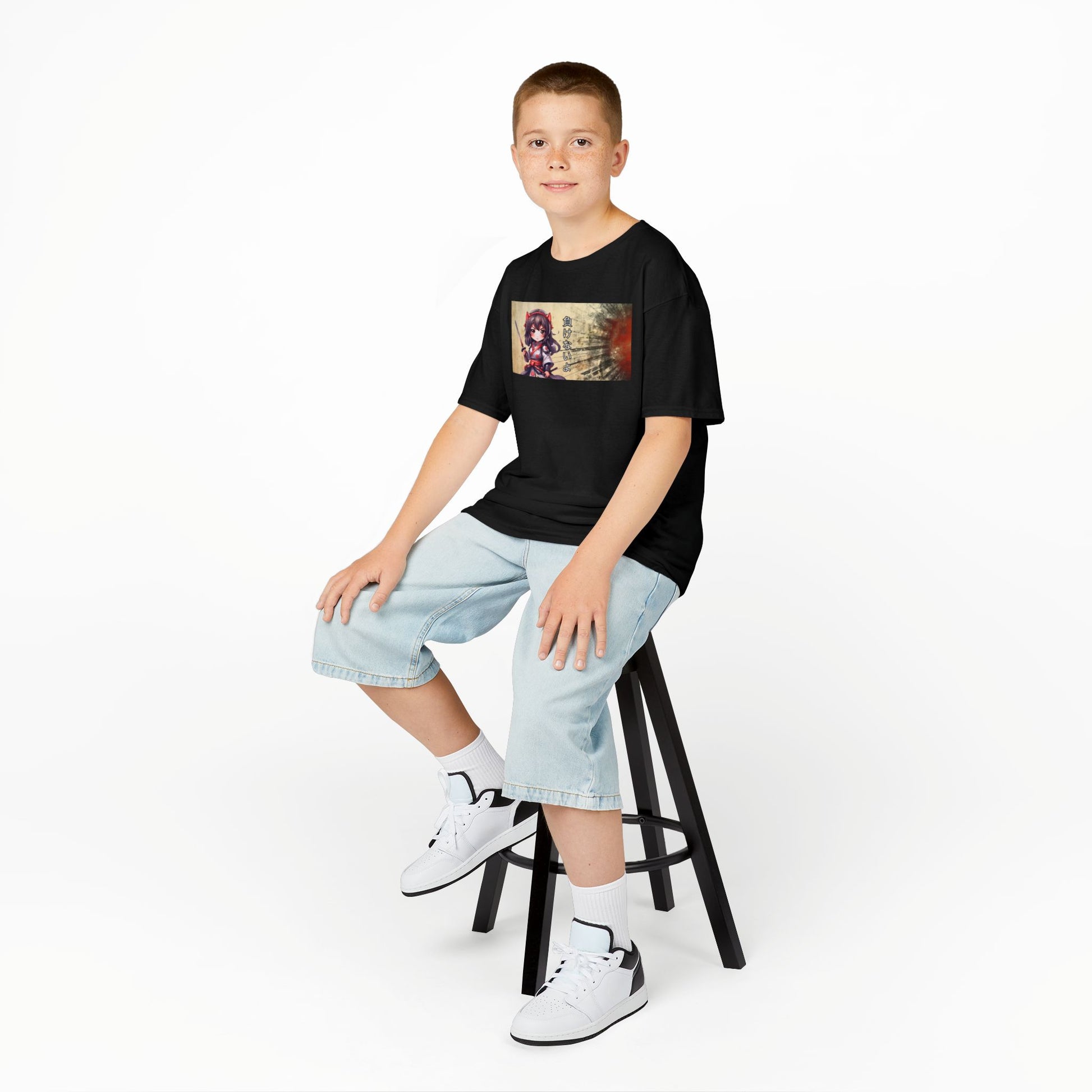 Kids Anime T-Shirts, Kids Black T-shirt with anime Character