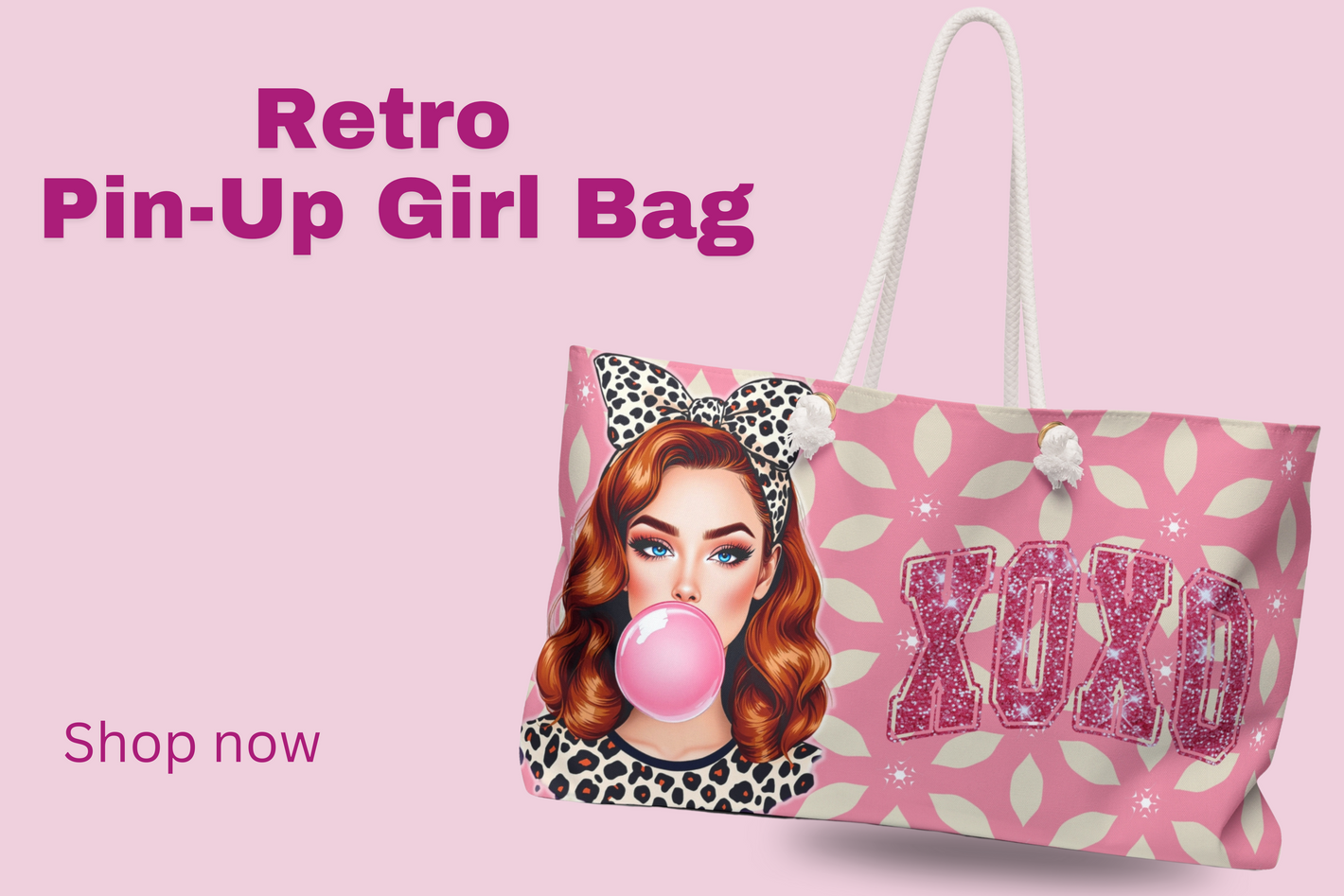 Retro pin up girl weekender tote bags