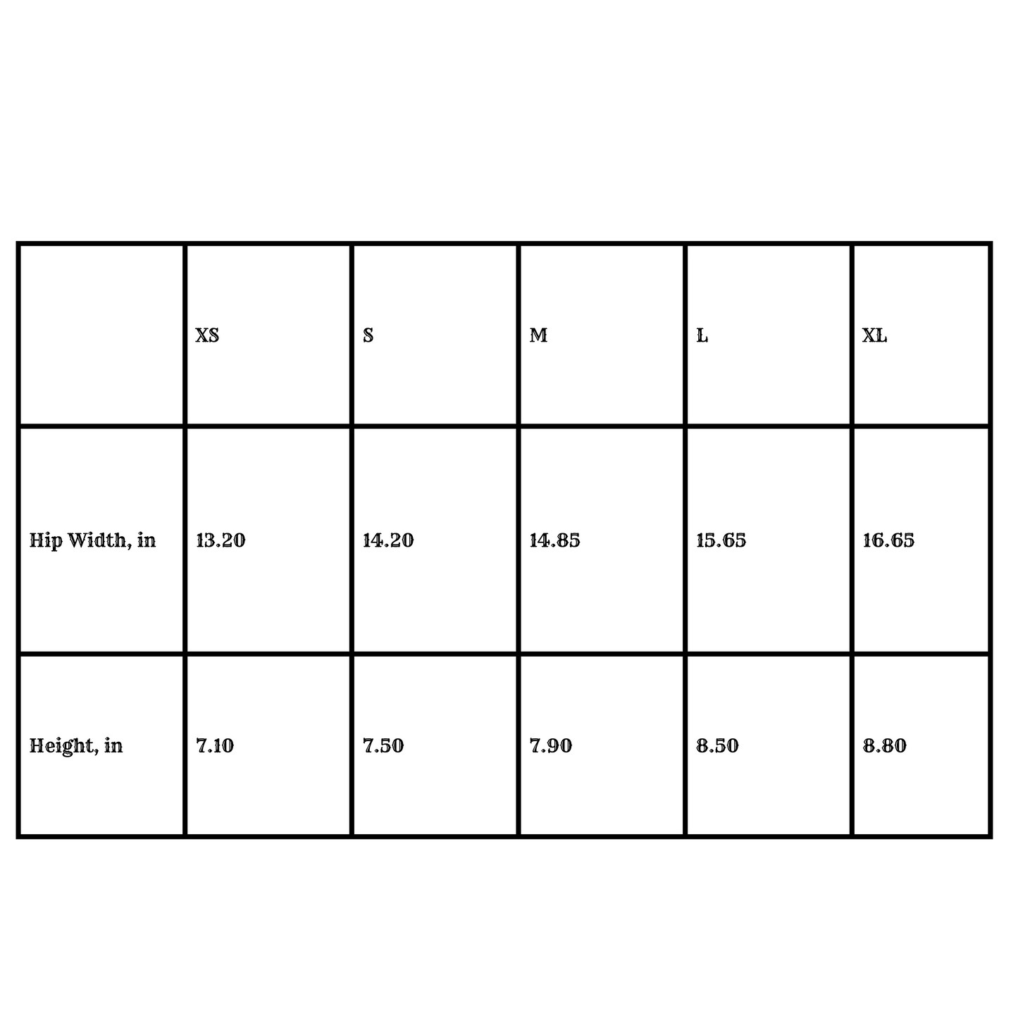 Thong Underwear Size Chart