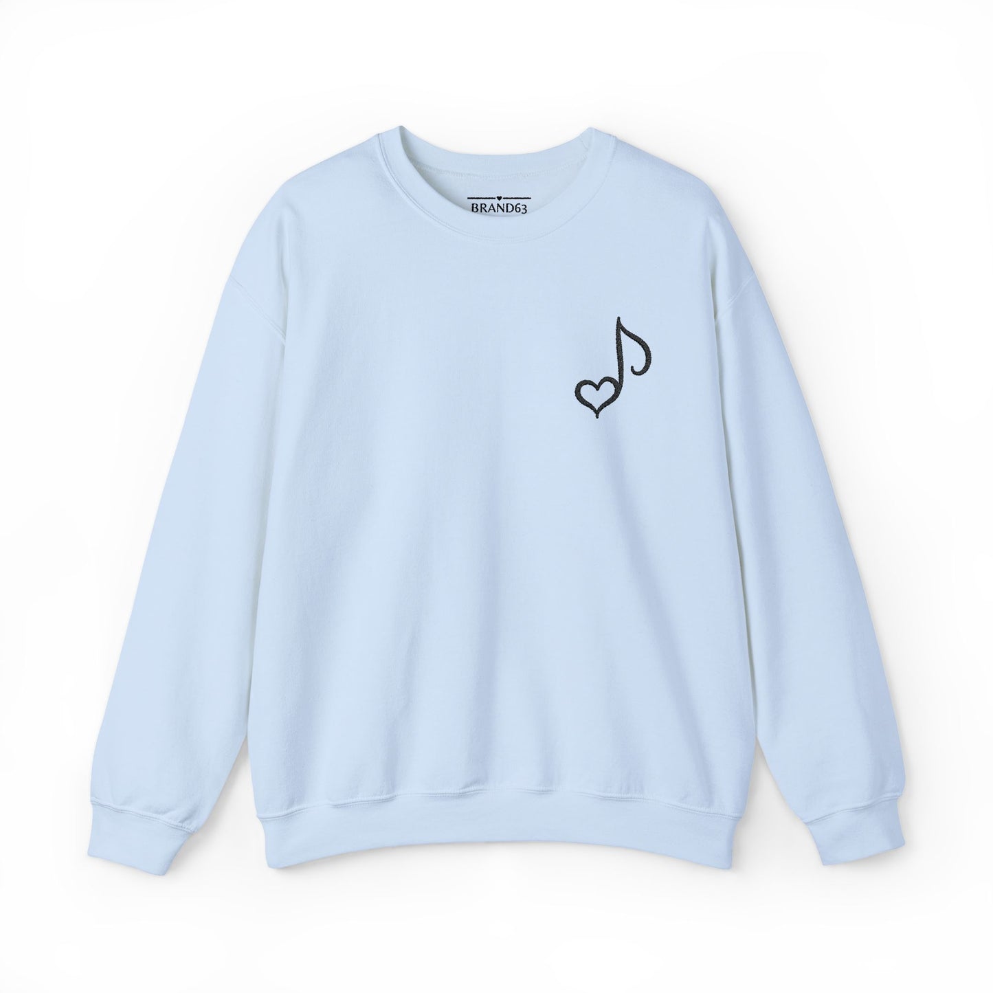 Embroidered Musical Heart Note Sweatshirt | Sustainable, and Perfect for Music Lovers