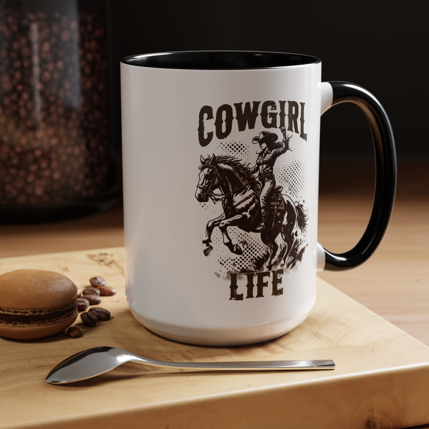 Vintage Style Cowgirl Life Accent Coffee Mug