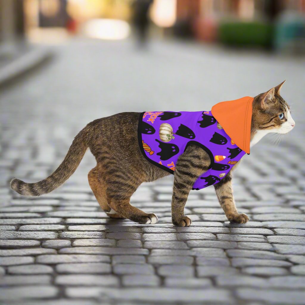 Spooky Halloween Pet Hoodie for Cats & Dogs, Perfect for Trick-or-Treat Fun, Pet Costumes for Halloween Party