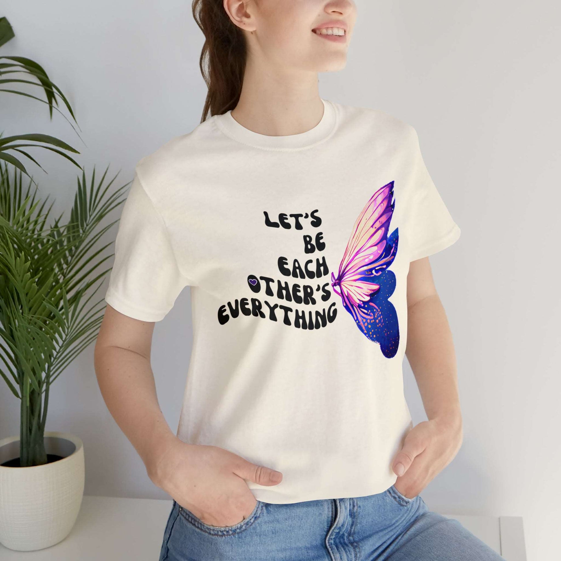 Beautiful Together Butterfly! -  Jersey T-Shirt | Front and Back Printed Tee - Brand63