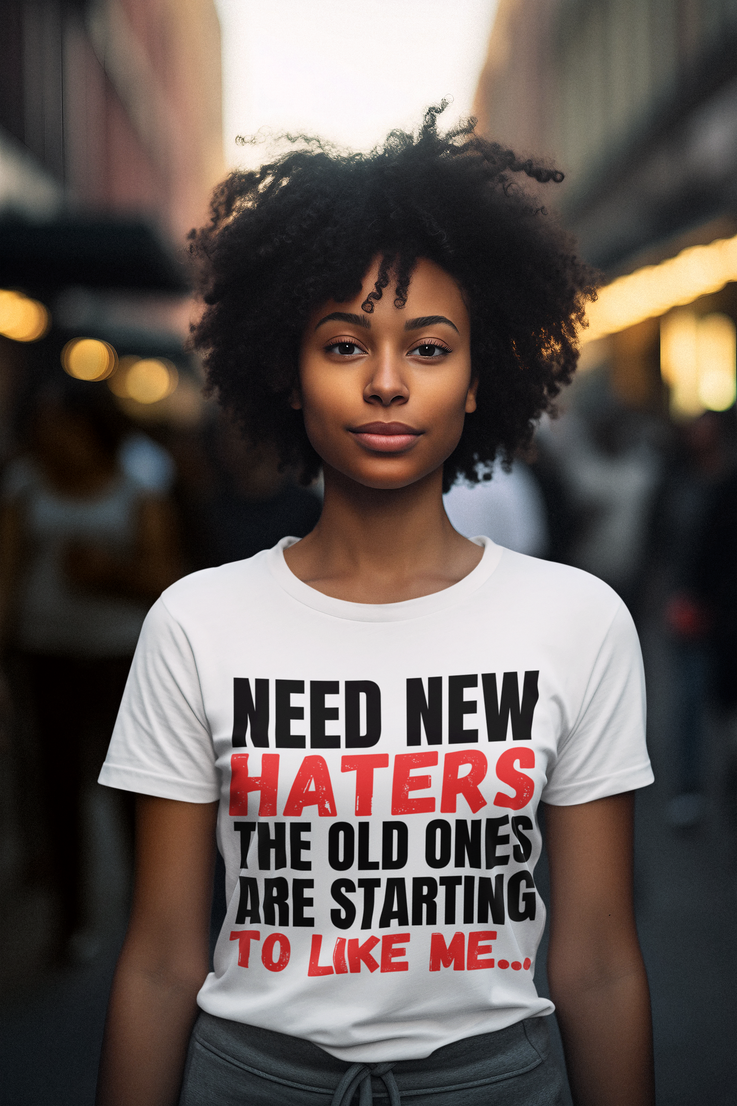 hater-t-shirt-man-wearing-a-t-shirt-Brand63-free-shipping-haters. Let your haters know whats up. Wear our Custom Hater t-shirt and go next level.  White White shirt, black on black shirt