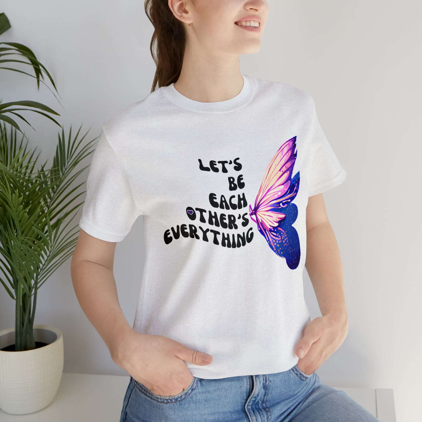 Beautiful Together Butterfly! -  Jersey T-Shirt | Front and Back Printed Tee, Brand63.com, Free Shipping, Custom T-shirts for men, women and kids, Love Butterfly, Love Shirt, Summer Shirt, Butterfly shirt.