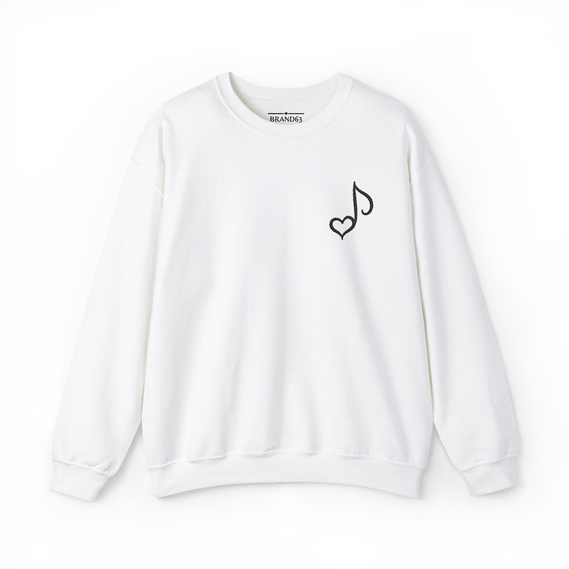 Embroidered Musical Heart Note Sweatshirt | Sustainable, and Perfect for Music Lovers