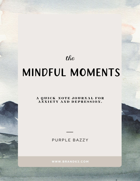 Cover of The Mindful Moments Quick-Note Journal for Anxiety and Depression, featuring easy-to-follow symbols and prompts. free journal. Free digital download