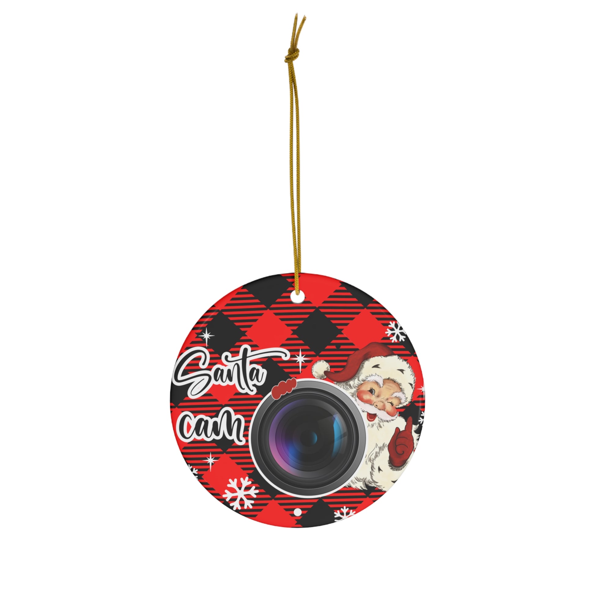 santa camera, santa tree ornaments, tree ornaments