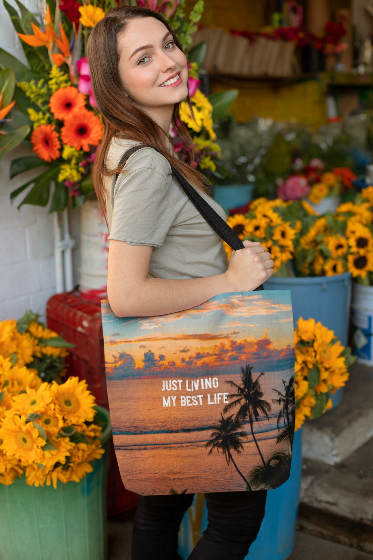 Living My Best Life Tote | Messenger Bag, Cross Body Bag, Beach Tote, Pool Tote, Brand63, Summer Sale, Free Shipping