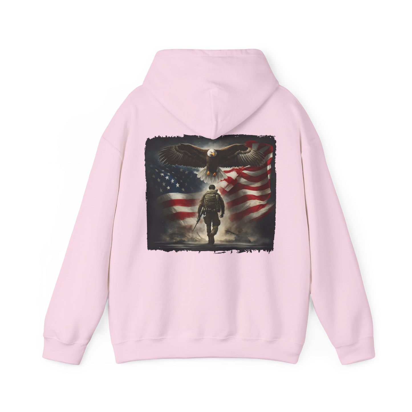 Patriotic Eagle & Soldier Hoodie – Veterans, Military Families, and Americans Patriotic Apparel