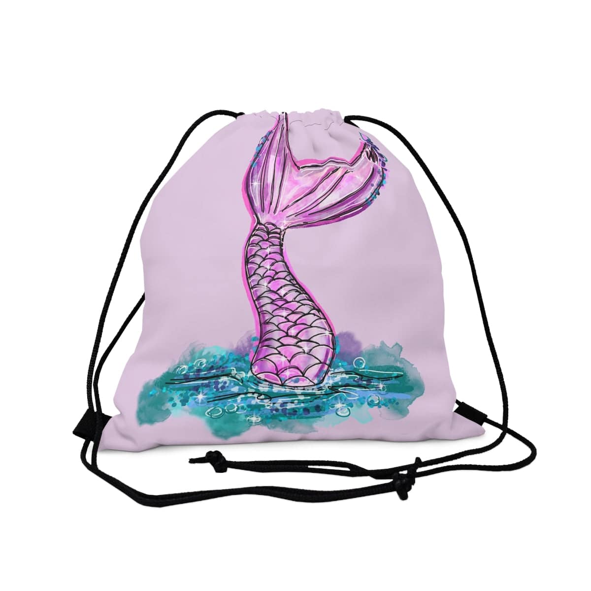 Mermaid Drawstring Bag, Spacious Bag, Practical Backpack, Soft Sturdy Drawstring Backpack, Fun Gift for Birthday Holidays or Back To School - Brand63