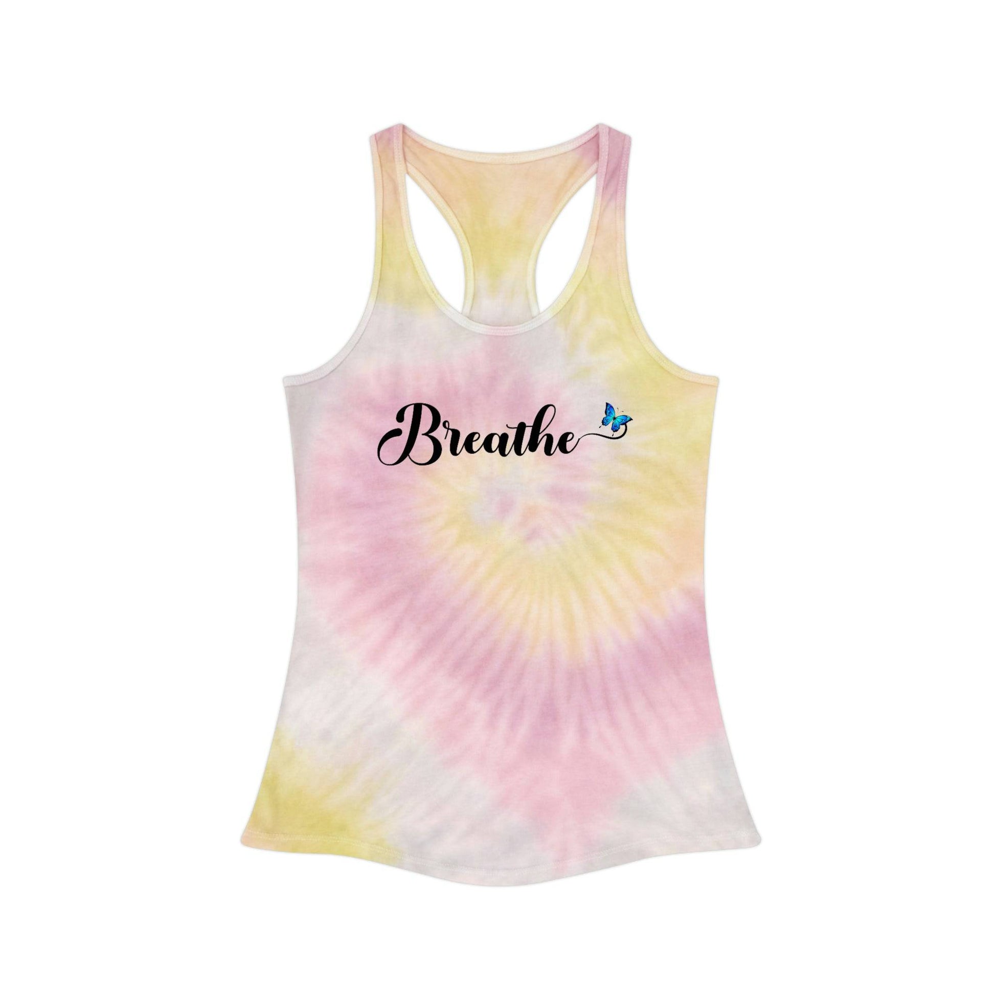 EXCLUSIVE Self-Care "Breathe" Tie Dye Racer-Back Tank Top, Custom Apparel, Custom Ink, Brand63.com, Tie Dye Tops, Women's sweatshirts, Men's sweatshirts, Free Shipping over $100, Save Money, Discount Clothes