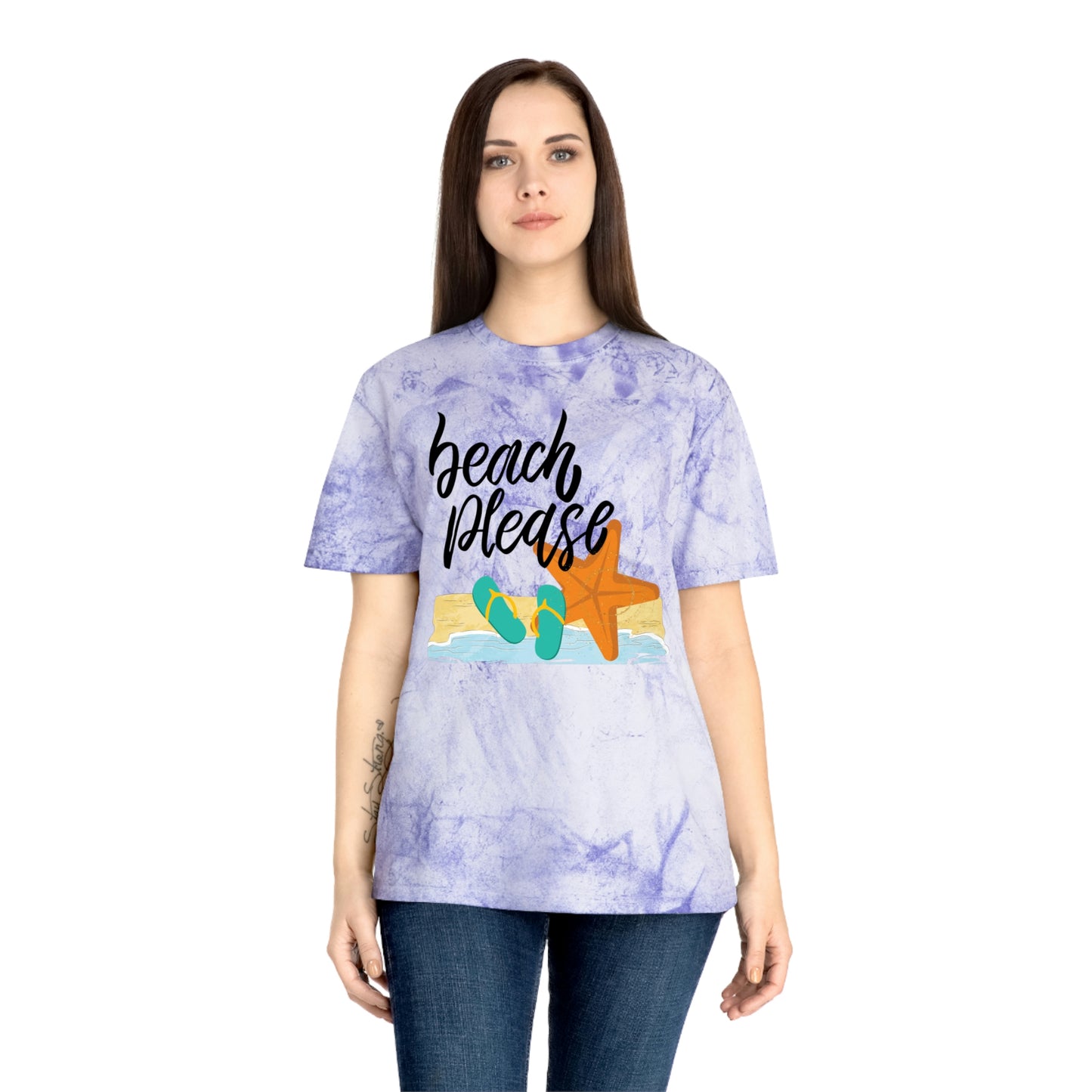 Brand63's Exclusive "Beach Please" Comfort Colors T-shirt has a unique color blast pattern on every shirt. Made 100% with incredibly soft, ring-spun cotton, each tee is soft-washed and garment-dyed. Its relaxed fit makes it the perfect daily choice for any casual occasion. Who's Ready For A Little Sand Between Their Toes? Brand63