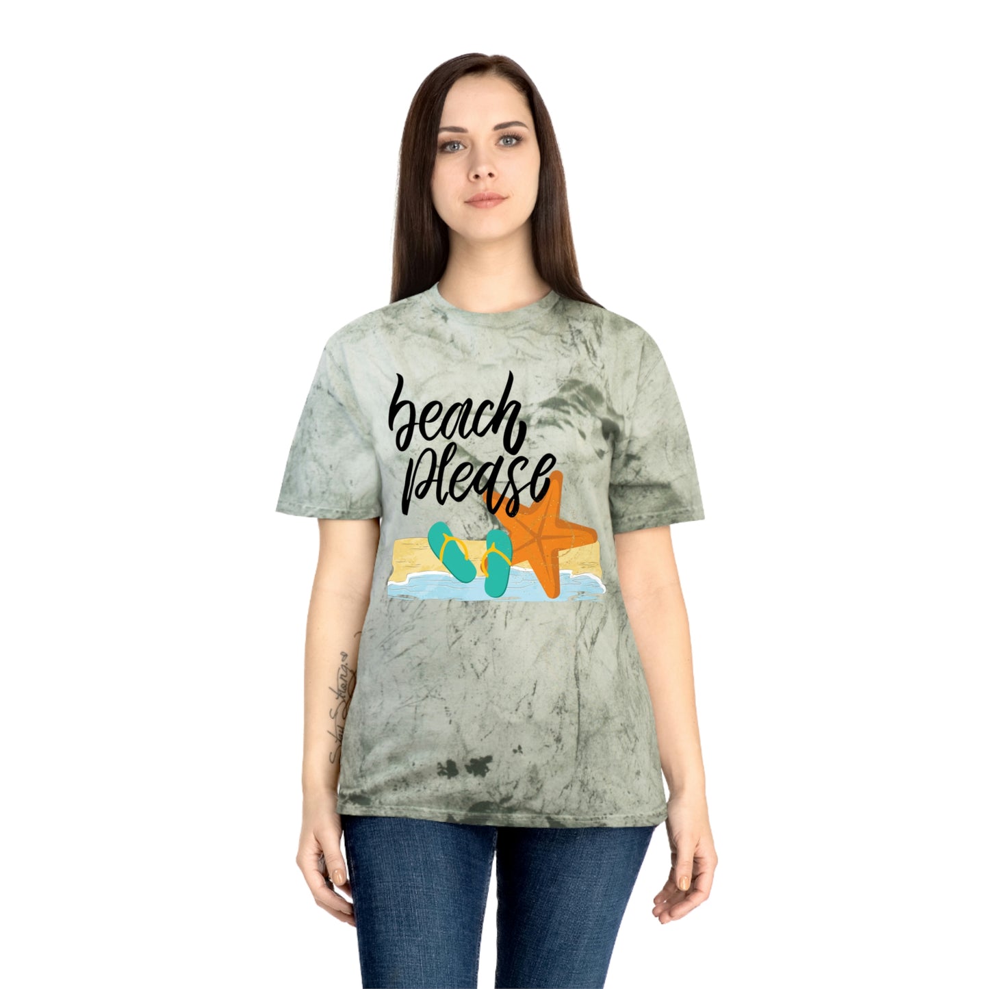 Brand63's Exclusive "Beach Please" Comfort Colors T-shirt has a unique color blast pattern on every shirt. Made 100% with incredibly soft, ring-spun cotton, each tee is soft-washed and garment-dyed. Its relaxed fit makes it the perfect daily choice for any casual occasion. Who's Ready For A Little Sand Between Their Toes? Brand63