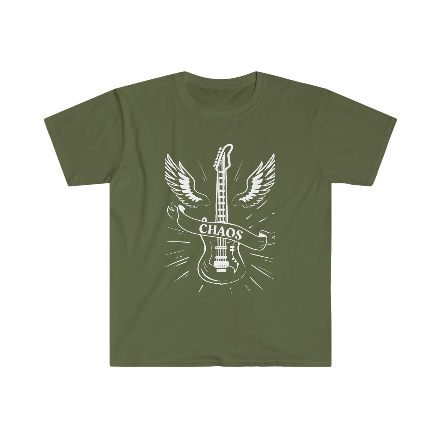 Guitar Chaos Tee - Classic Guitar Wings T-Shirt for Rock Music Lovers, Guitar Chaos T-Shirt - Classic Guitar with Wings - Rock 'n' Roll Fashion, Brand63.com