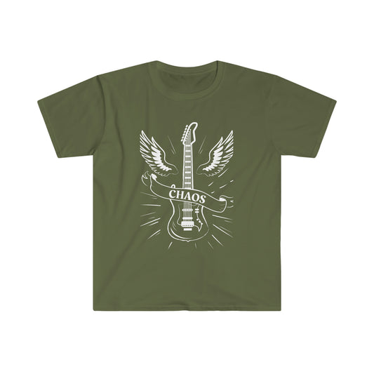 Guitar Chaos Tee - Classic Guitar Wings T-Shirt for Rock Music Lovers, Guitar Chaos T-Shirt - Classic Guitar with Wings - Rock 'n' Roll Fashion, Brand63.com