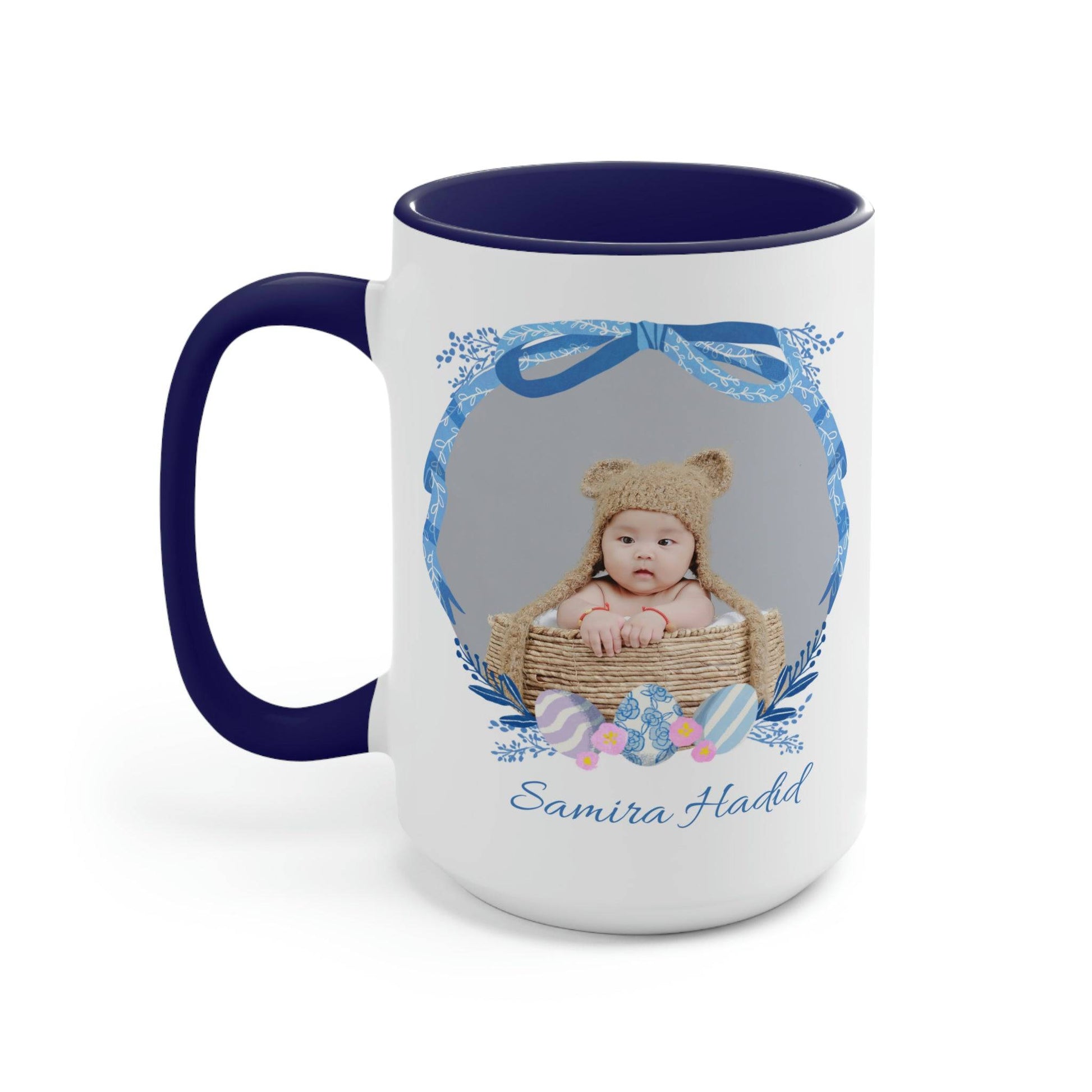 Personalized Photo Easter coffee mug, Name & Picture Personalized gift for Easter, Easter gift for Grandma, Easter basket stuffers, Baby cup - Brand63