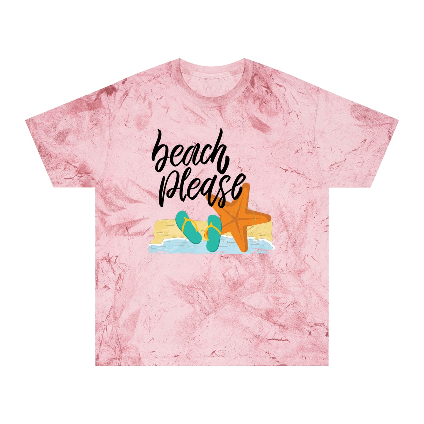 Brand63's Exclusive "Beach Please" Comfort Colors T-shirt has a unique color blast pattern on every shirt. Made 100% with incredibly soft, ring-spun cotton, each tee is soft-washed and garment-dyed. Its relaxed fit makes it the perfect daily choice for any casual occasion. Who's Ready For A Little Sand Between Their Toes? Brand63