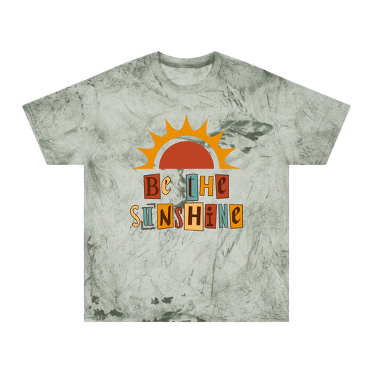 Brand63's Exclusive "Be The Sunshine" Comfort Colors T-shirt has a unique color blast pattern on every shirt. Made 100% with incredibly soft, ring-spun cotton, each tee is soft-washed and garment-dyed. Its relaxed fit makes it the perfect daily choice for any casual occasion. Perfect Summer T-shirt. 