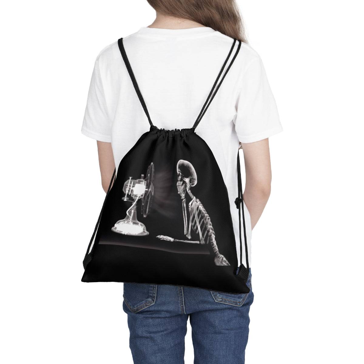 Skeleton Drawstring Bag, Spacious Bag, Practical Backpack, Soft Sturdy Drawstring Backpack, Fun Gift for Birthday Holidays or Back - Brand63