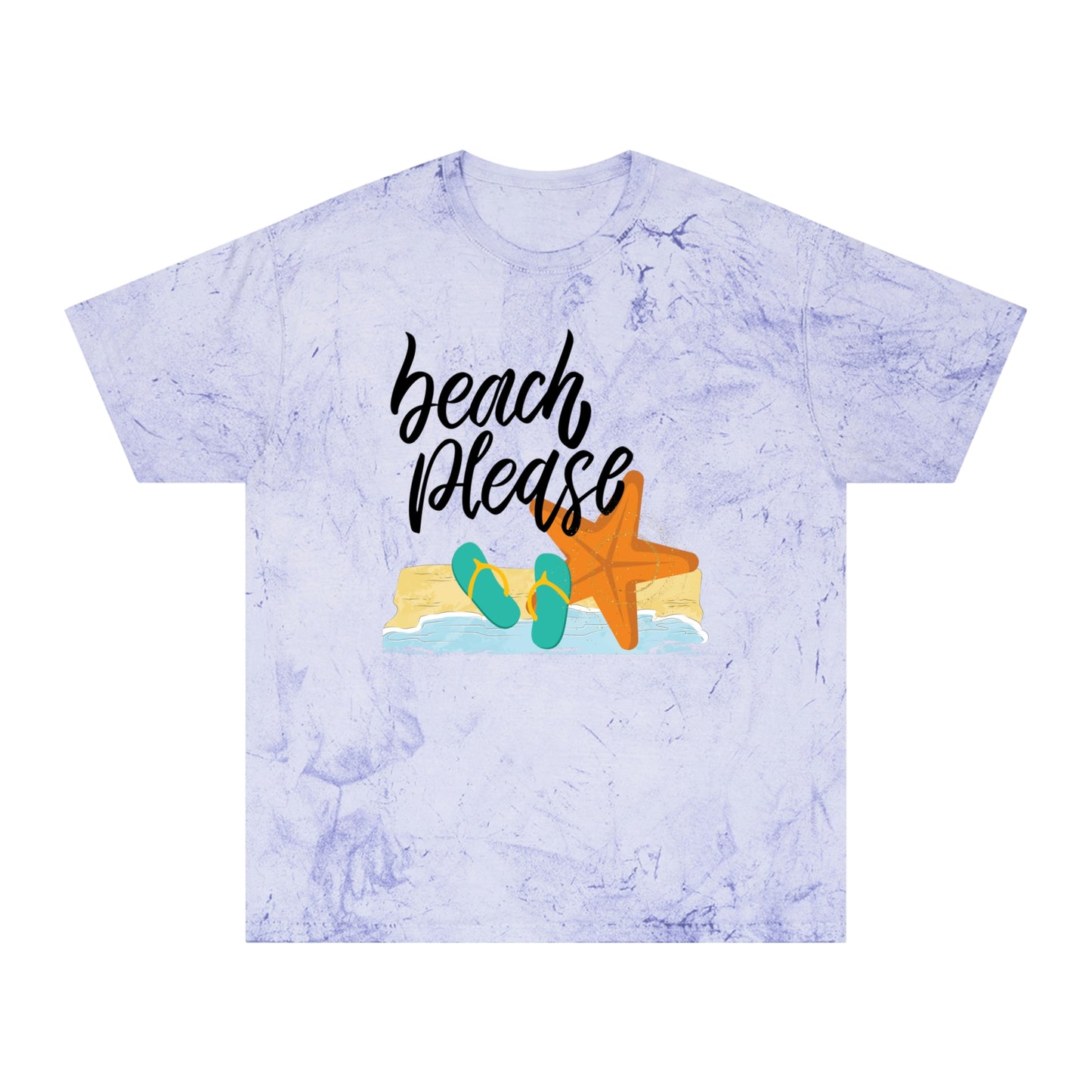 Brand63's Exclusive "Beach Please" Comfort Colors T-shirt has a unique color blast pattern on every shirt. Made 100% with incredibly soft, ring-spun cotton, each tee is soft-washed and garment-dyed. Its relaxed fit makes it the perfect daily choice for any casual occasion. Who's Ready For A Little Sand Between Their Toes? Brand63