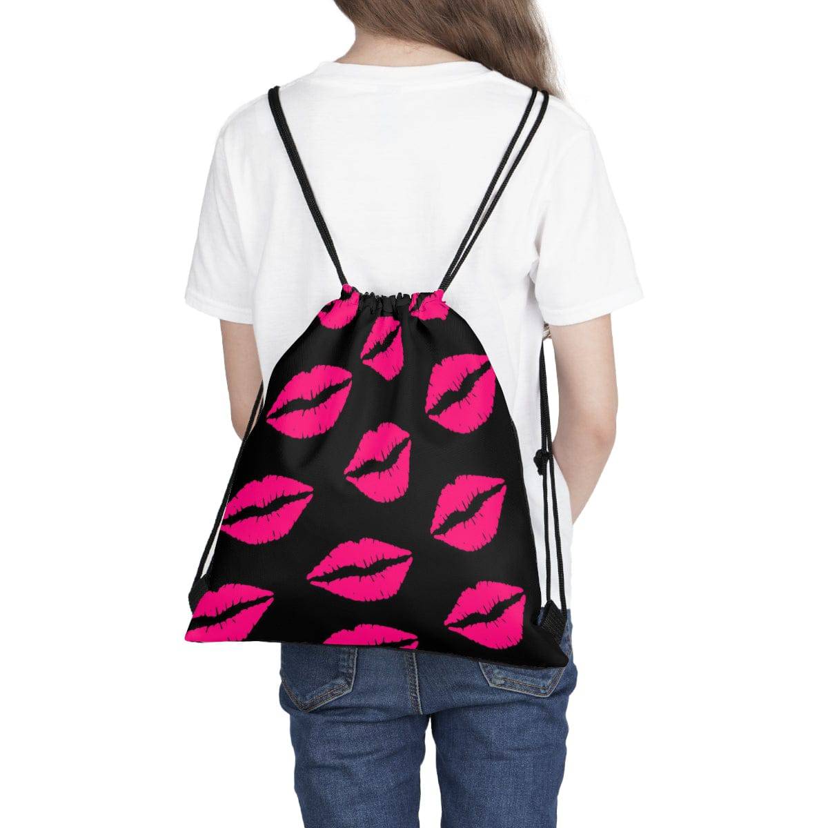 Lips On Me Drawstring Bag, Spacious Bag, Practical Backpack, Soft Sturdy Drawstring Backpack, Fun Gift for Birthday Holidays or Back T - Brand63