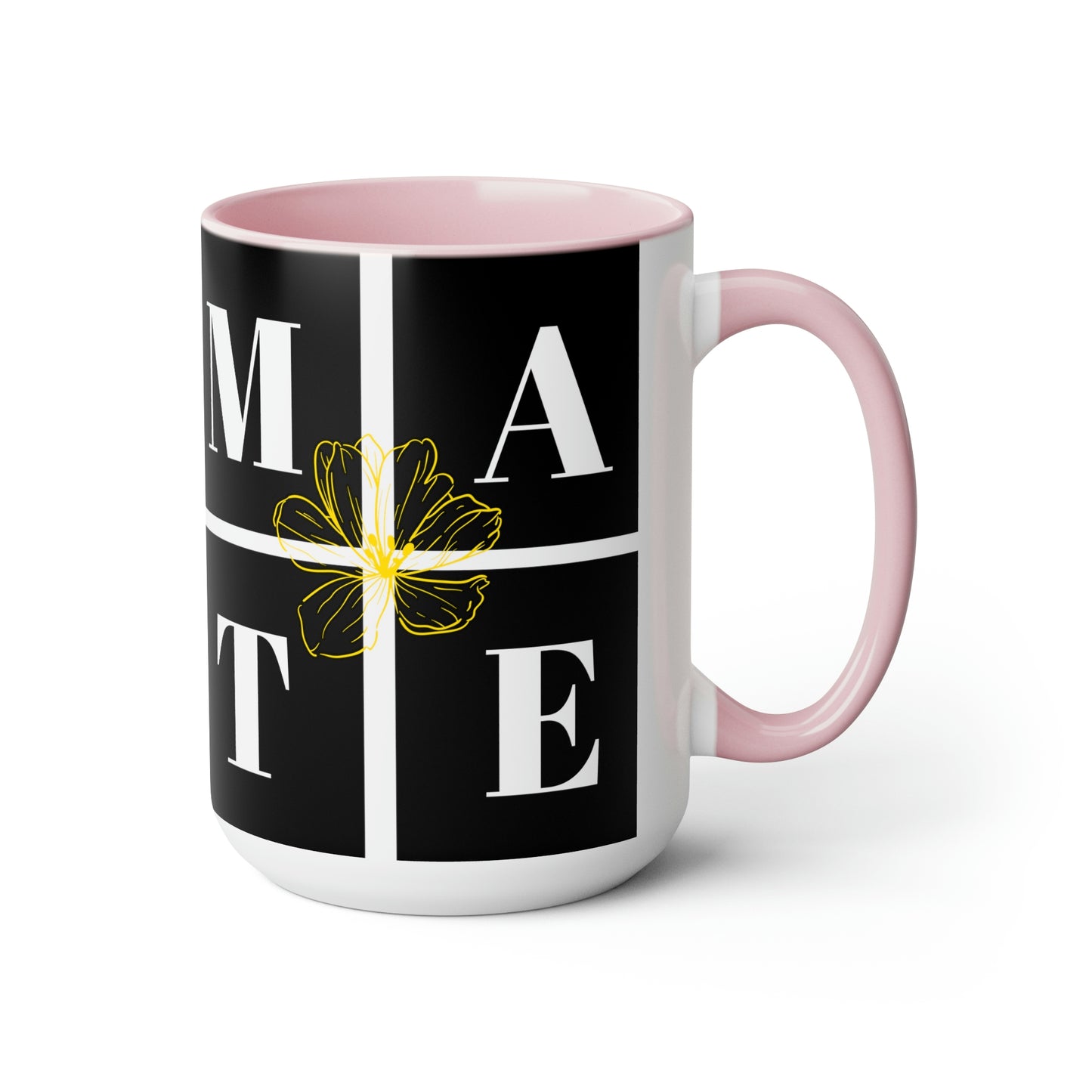 Exclusive "Soul-Mate" two-tone coffee mugs!    Each Brand63 Exclusive Soul-Mate mug comes with a colored handle, a colored interior, and a classy, glossy finish that makes your mug look perfect on your coffee bar and while sipping your favorite tea or coffee.